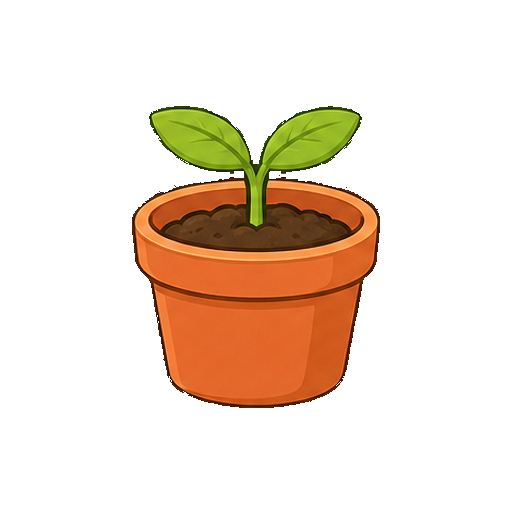 文字や顔がない鉢植えの苗アイコン