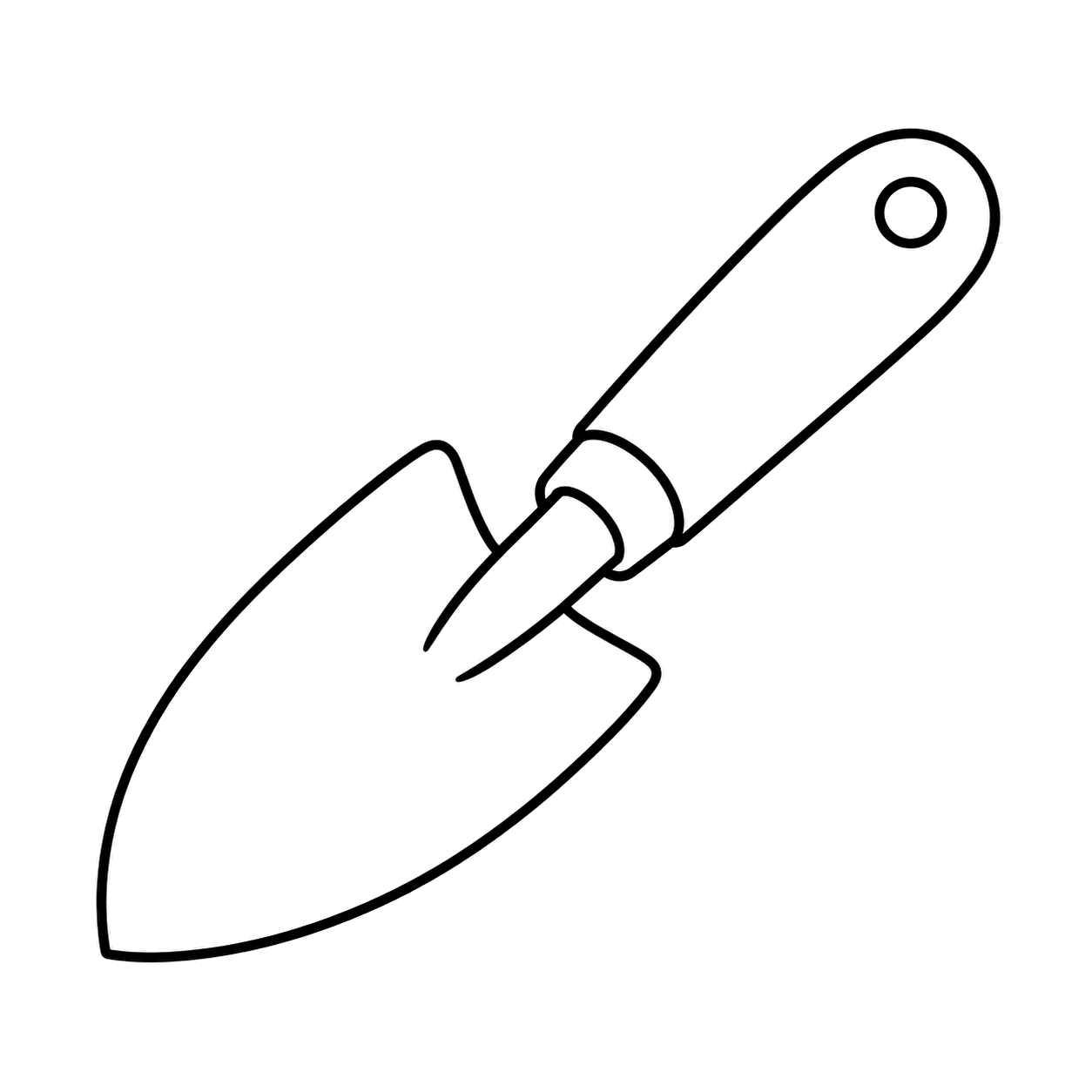 園芸スコップのぬりえ用線画