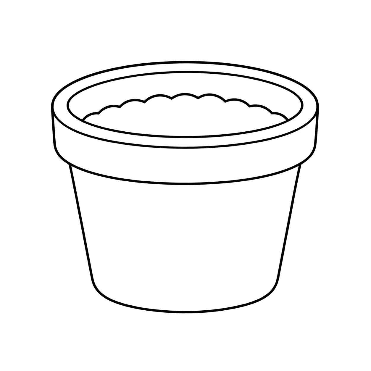 植木鉢のぬりえ用線画