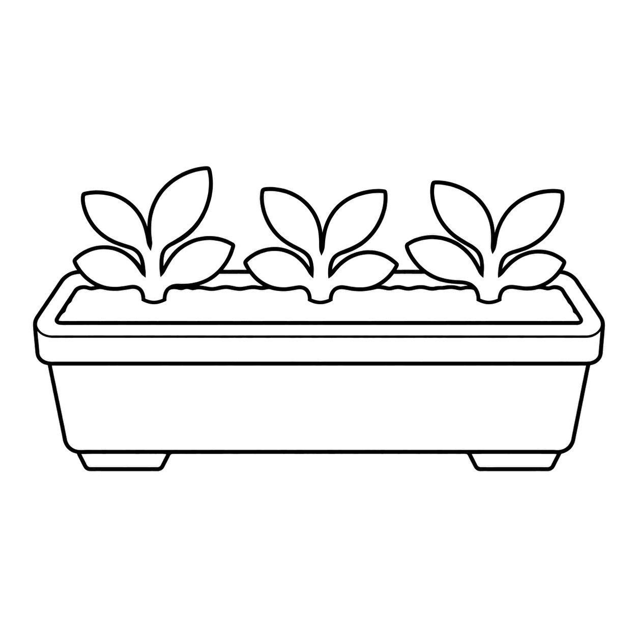 プランターのぬりえ用線画