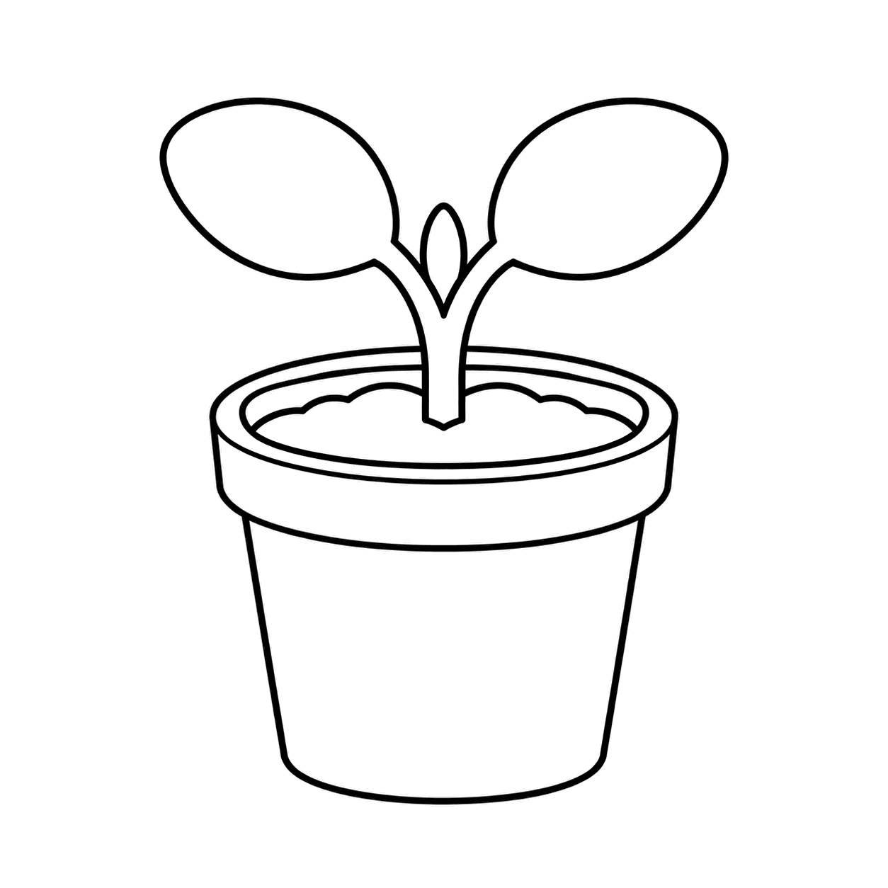 野菜の苗のぬりえ用線画