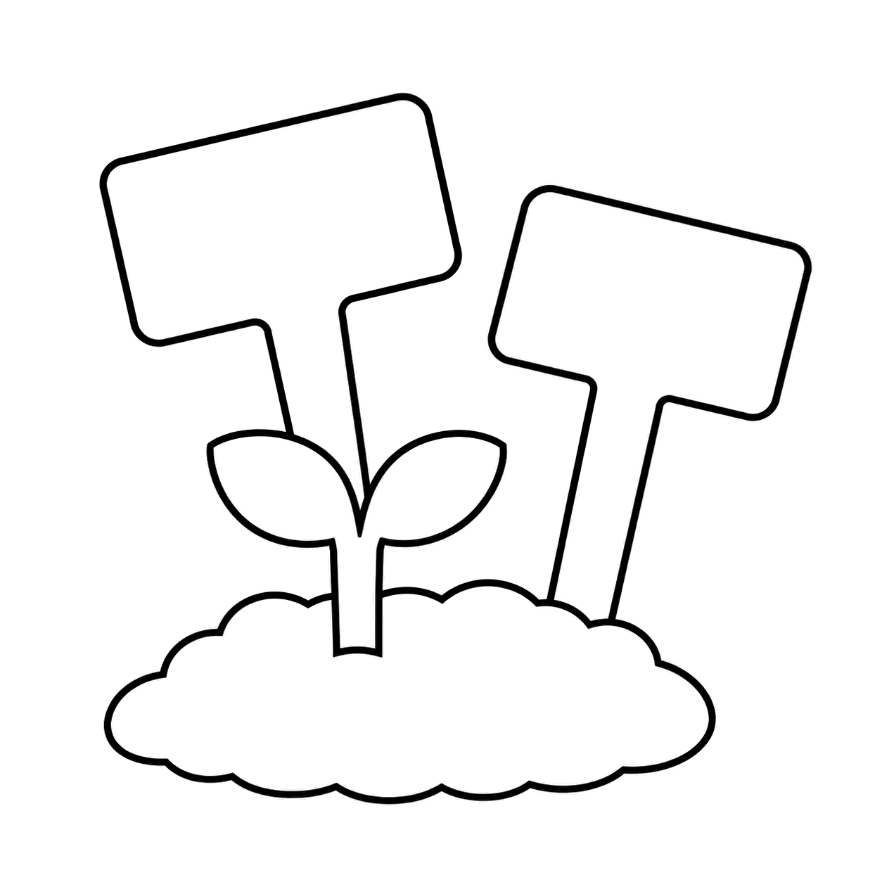 植物ラベルのぬりえ用線画