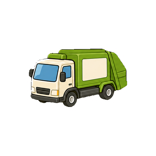 文字や自治体ロゴがないゴミ収集車アイコン