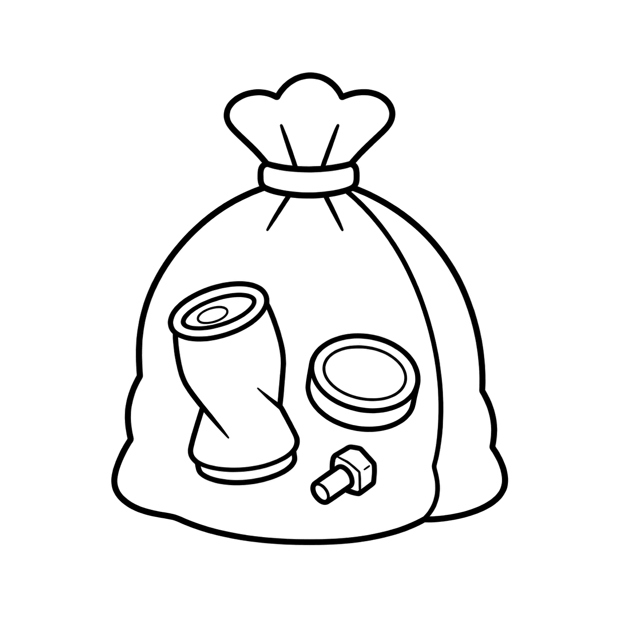燃えないゴミ袋のぬりえ用線画