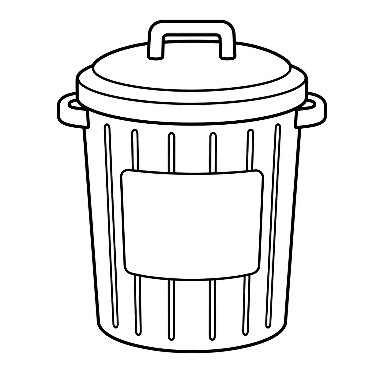 ふた付きゴミ箱のぬりえ用線画