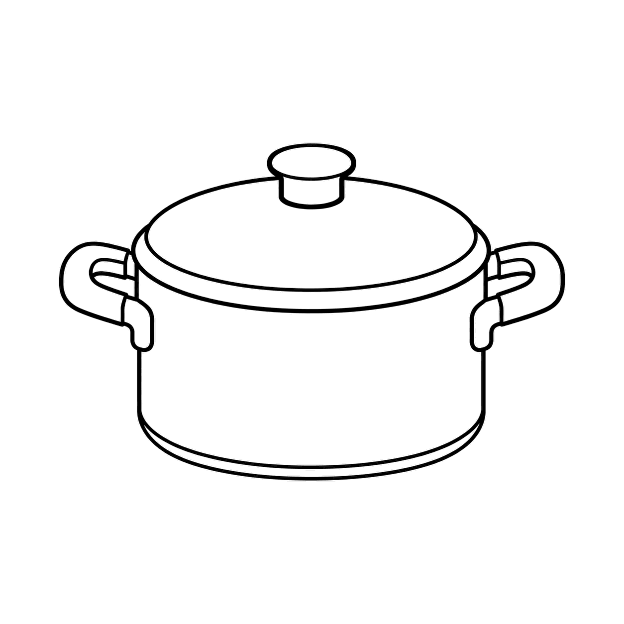 金属なべのぬりえ用線画