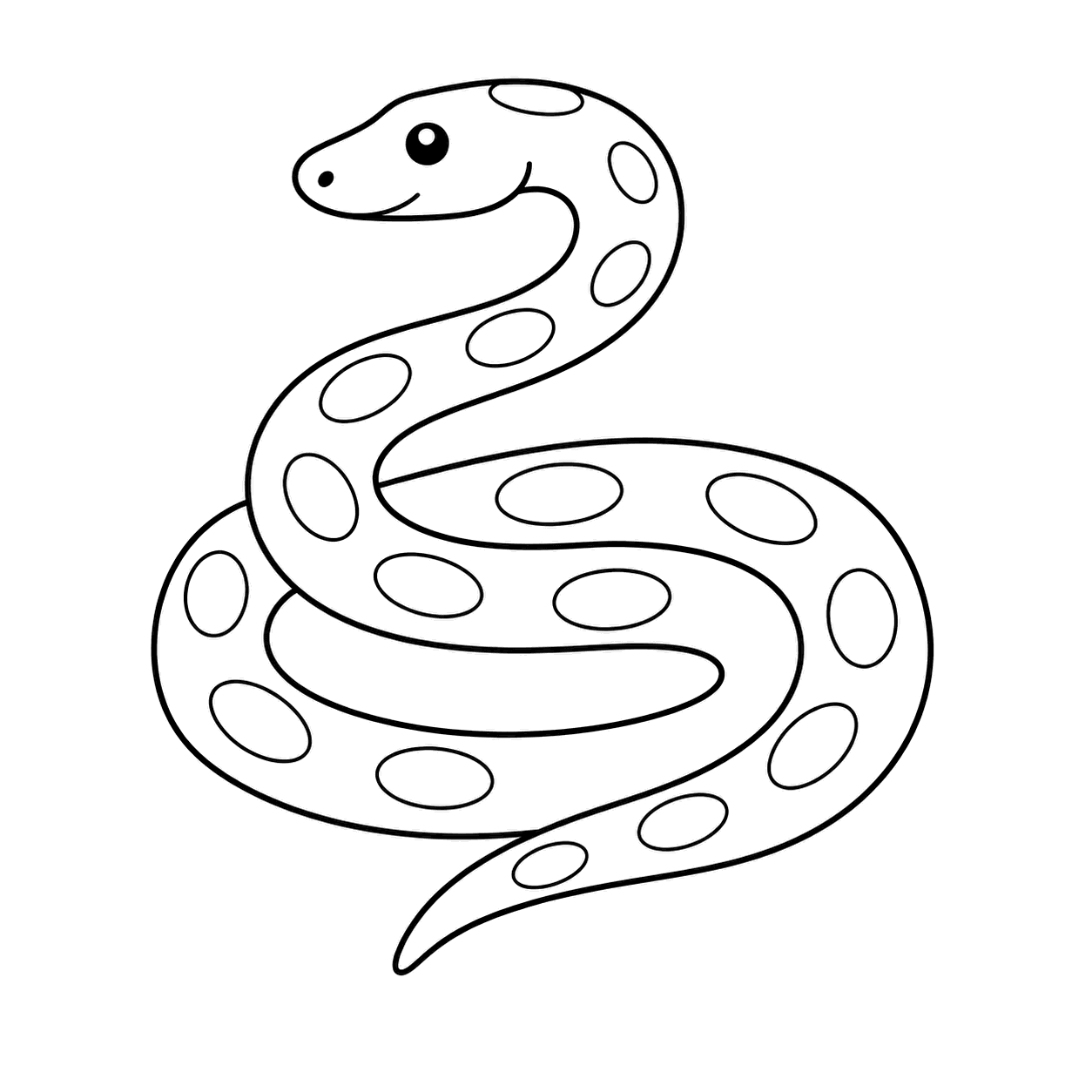 ヘビのぬりえ用線画