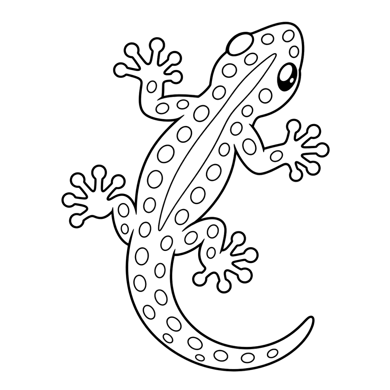 ヤモリのぬりえ用線画