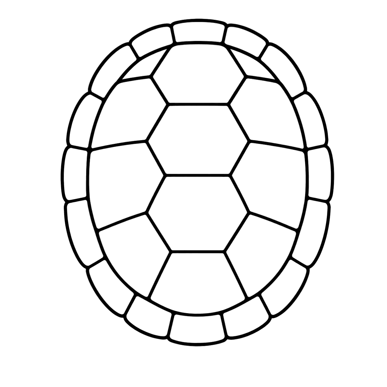 甲羅のぬりえ用線画