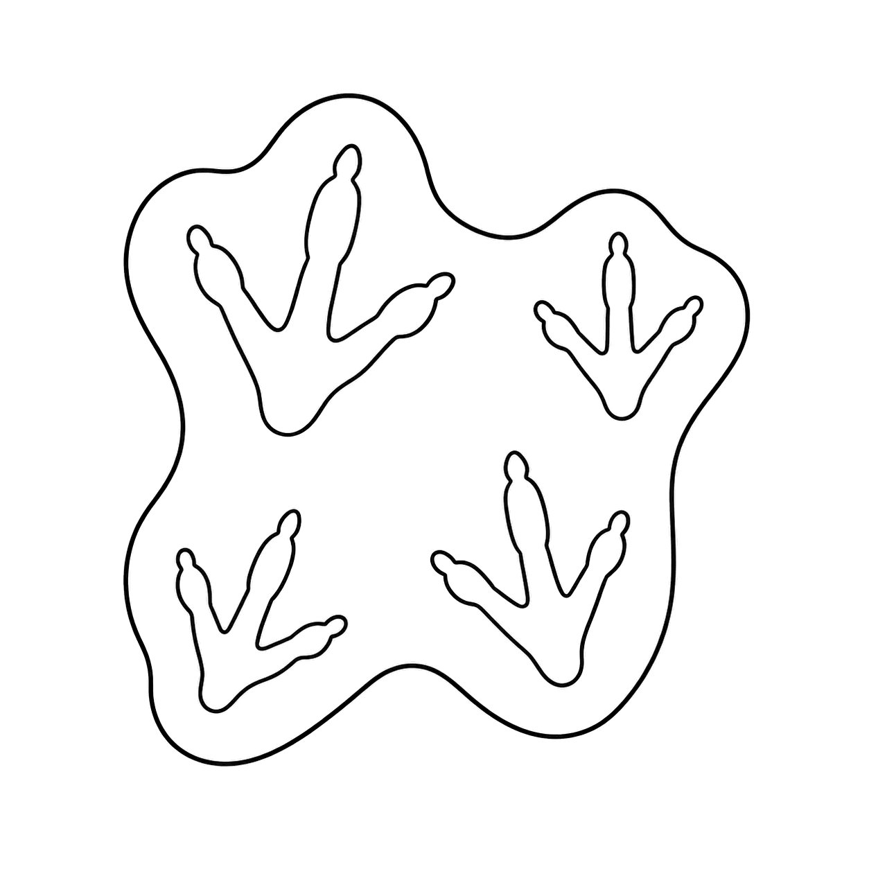 足あとのぬりえ用線画