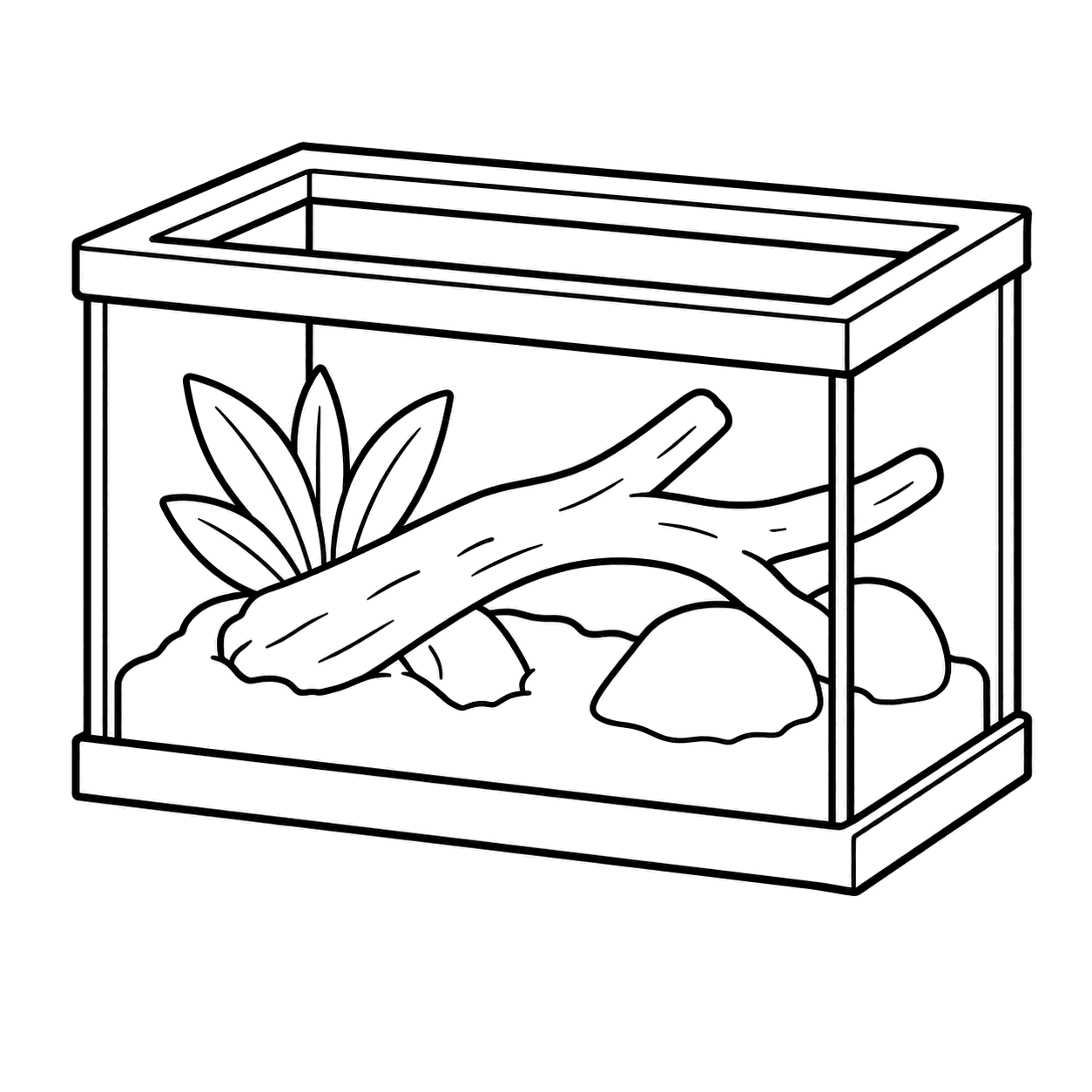 飼育ケースのぬりえ用線画