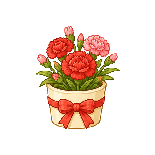 ラベルや文字がない鉢植えカーネーションアイコン