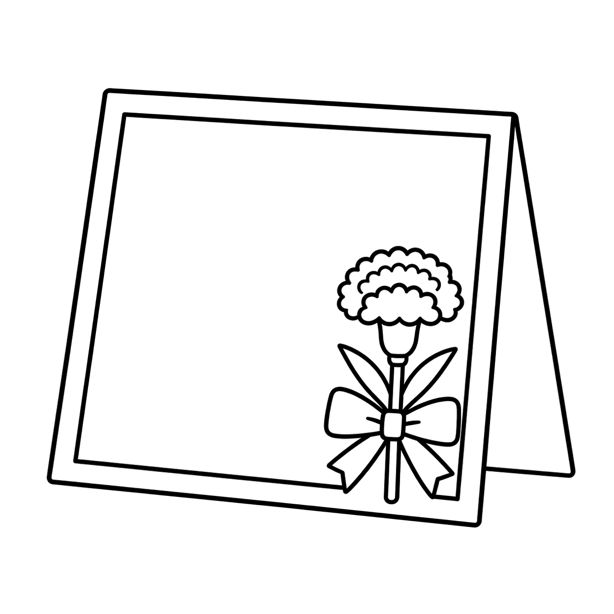 白紙の母の日カードのぬり絵用線画