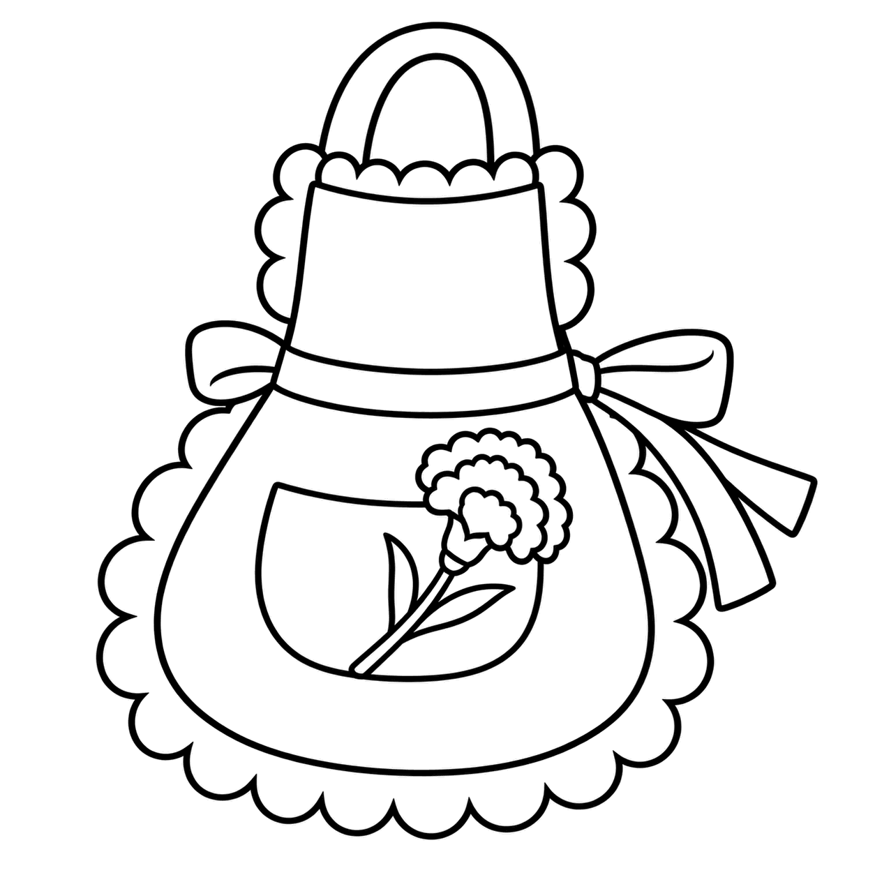 エプロンのぬりえ用線画