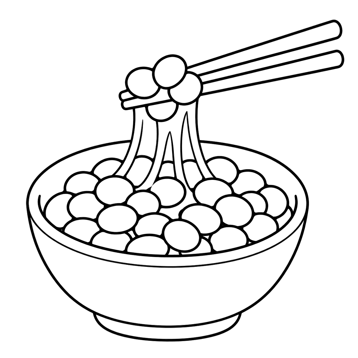 納豆のぬりえ用線画