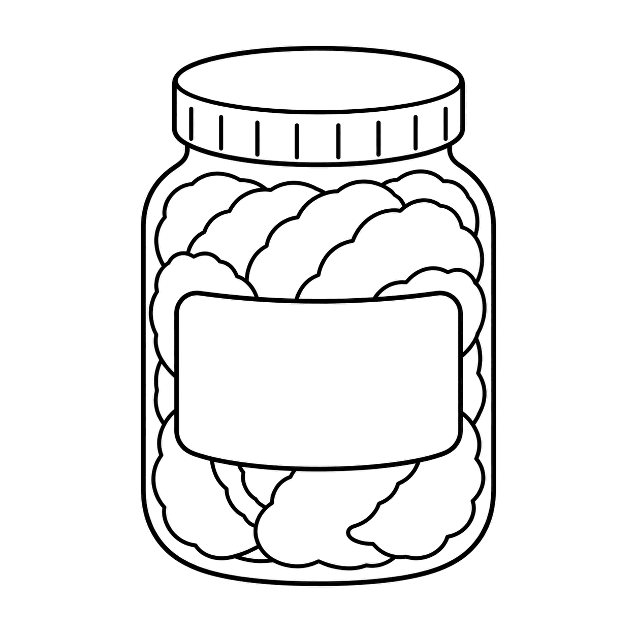 キャベツ漬けのぬり絵用線画