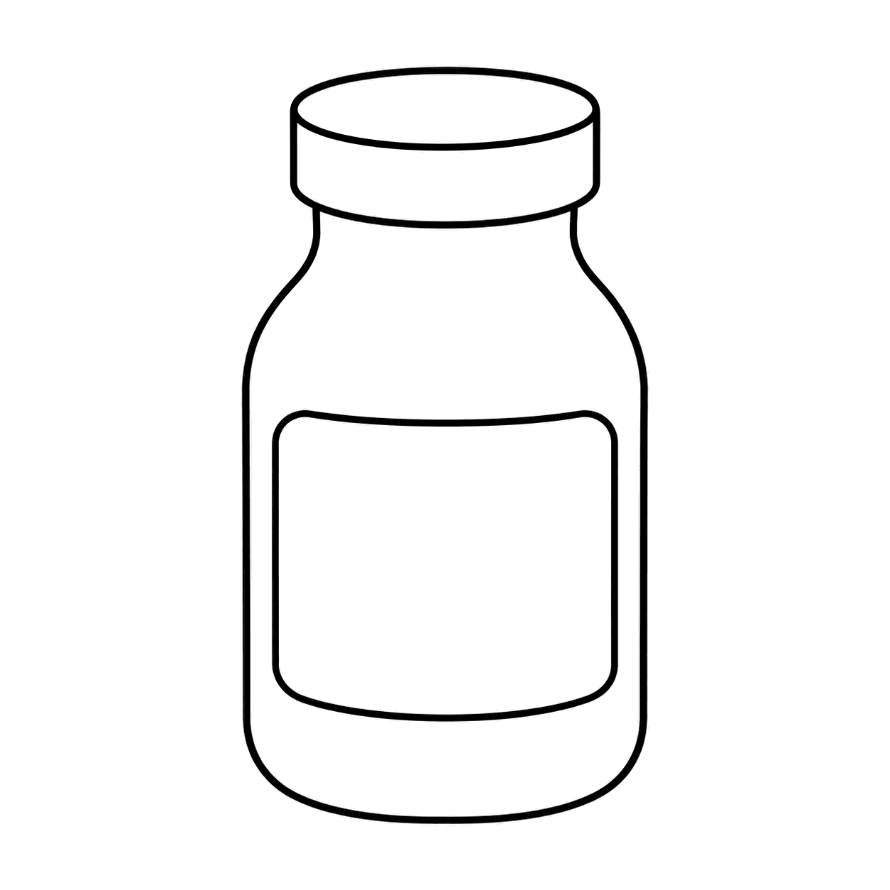 発酵乳ボトルのぬりえ用線画