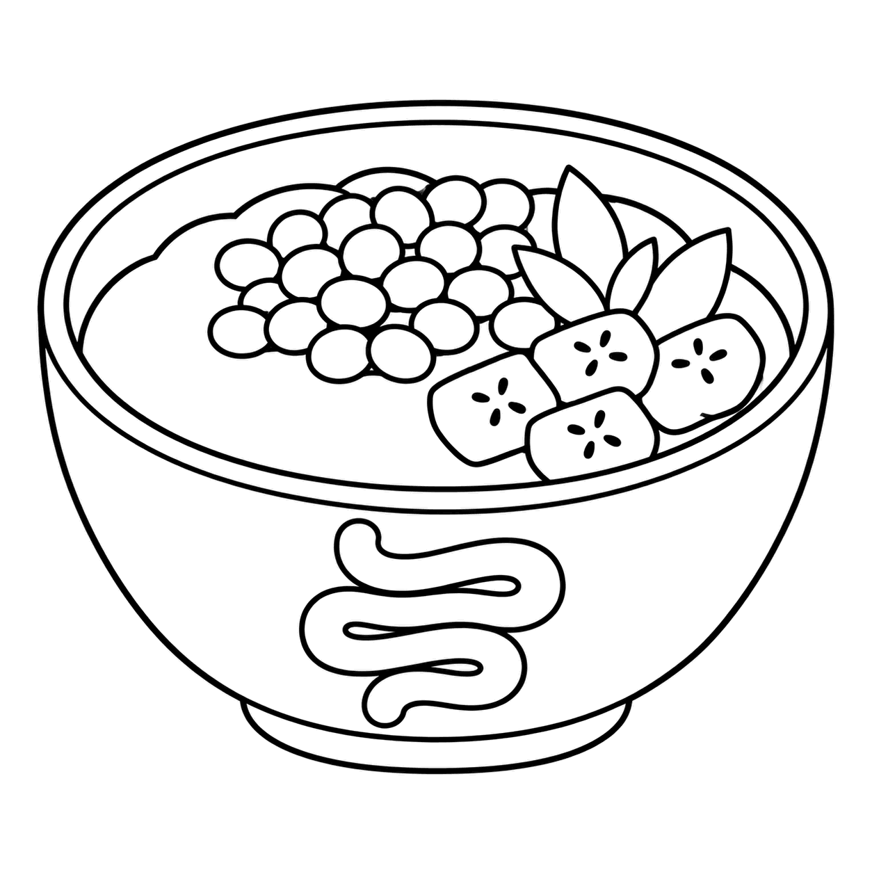 腸活ボウルのぬりえ用線画