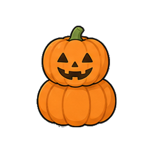 二つのハロウィンかぼちゃが重なったアイコン