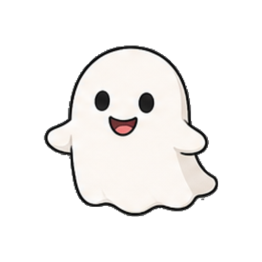 笑顔の白いおばけのアイコン