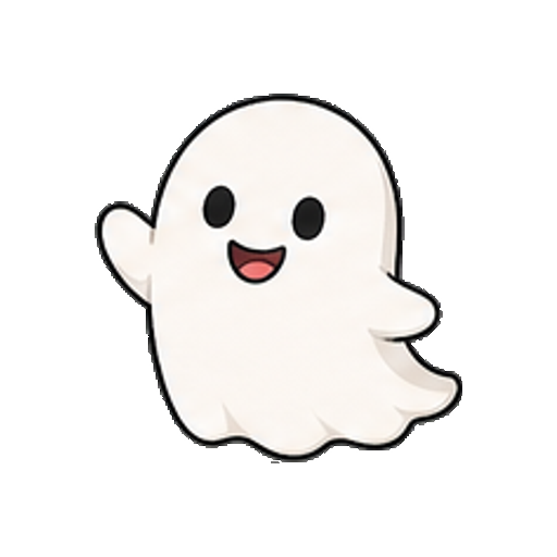 片手を振る白いおばけのアイコン