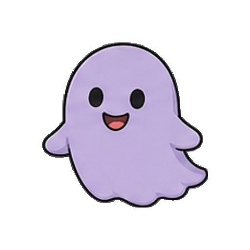 やさしい顔の紫のおばけのアイコン