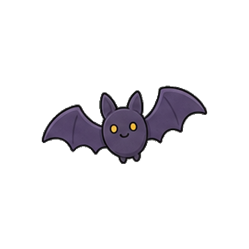 羽を広げた紫黒いコウモリのアイコン