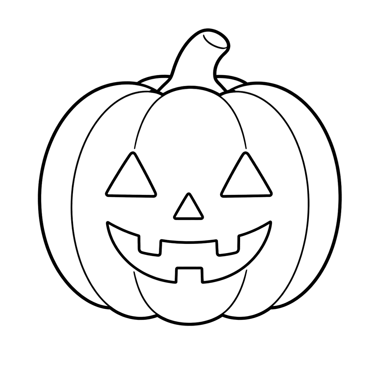 笑顔のかぼちゃのぬりえ用線画（ハロウィンのイラスト24点・ぬりえ23種類（かぼちゃ・おばけ編））
