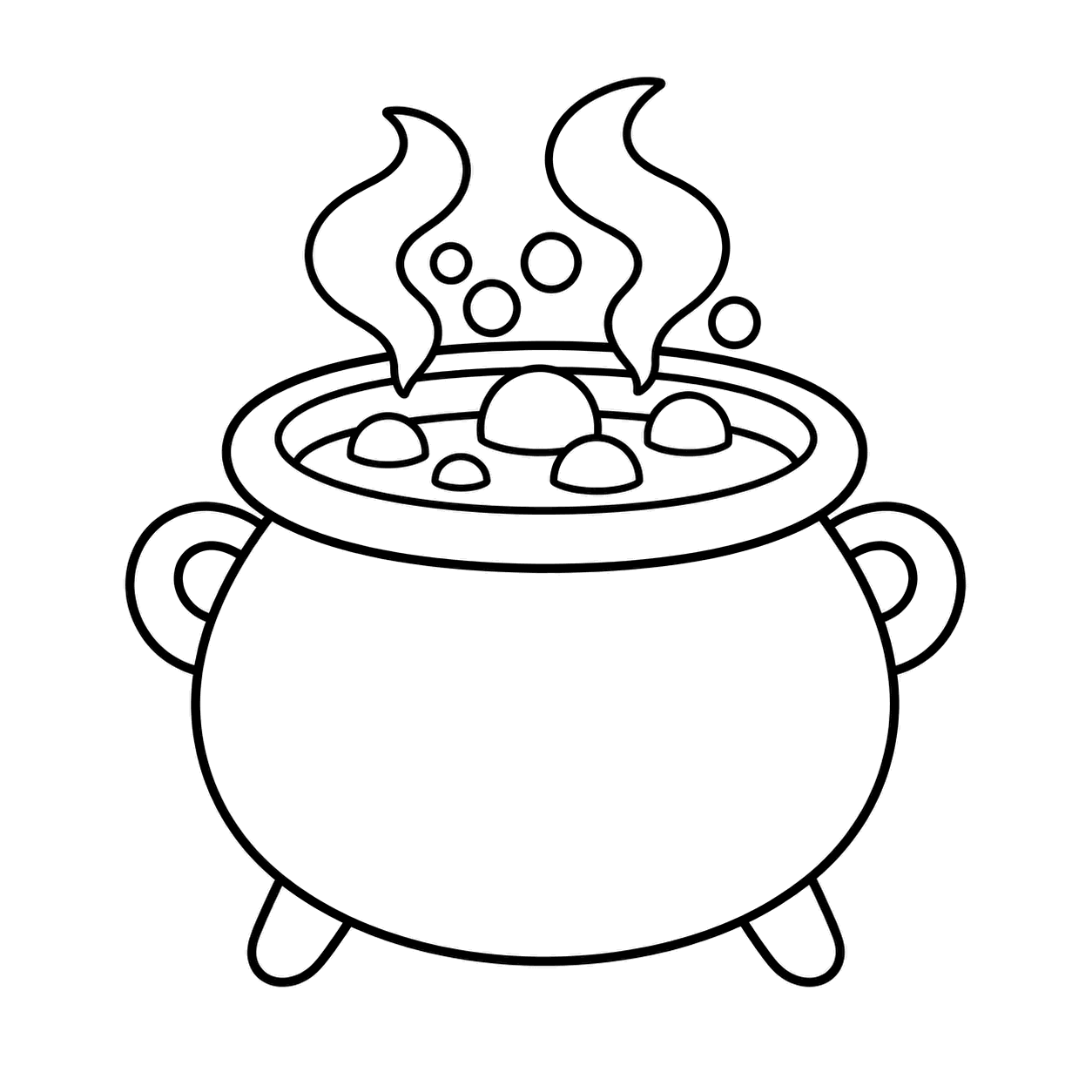 魔法の大鍋のぬりえ用線画