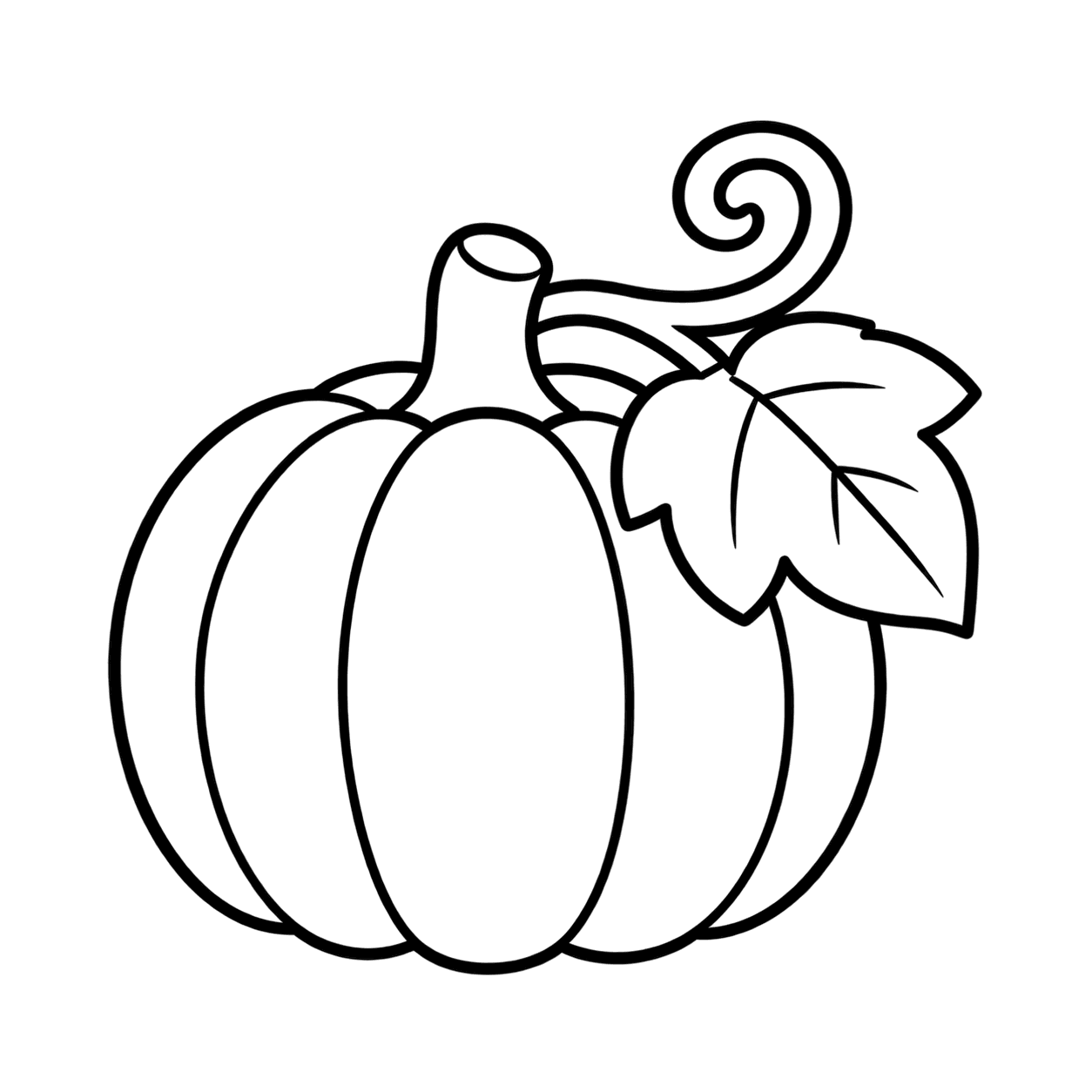 つる付きかぼちゃのぬりえ用線画