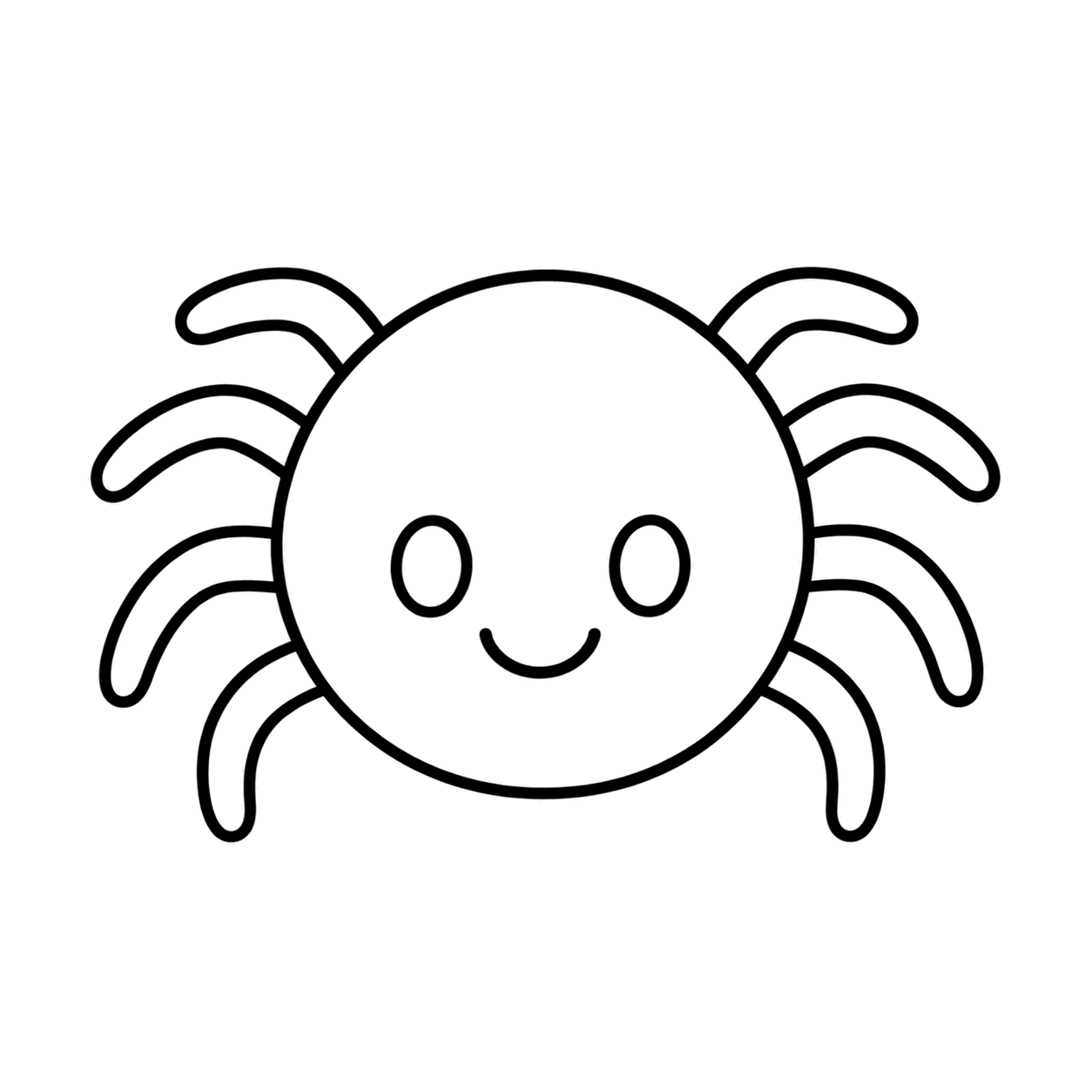 クモのぬりえ用線画
