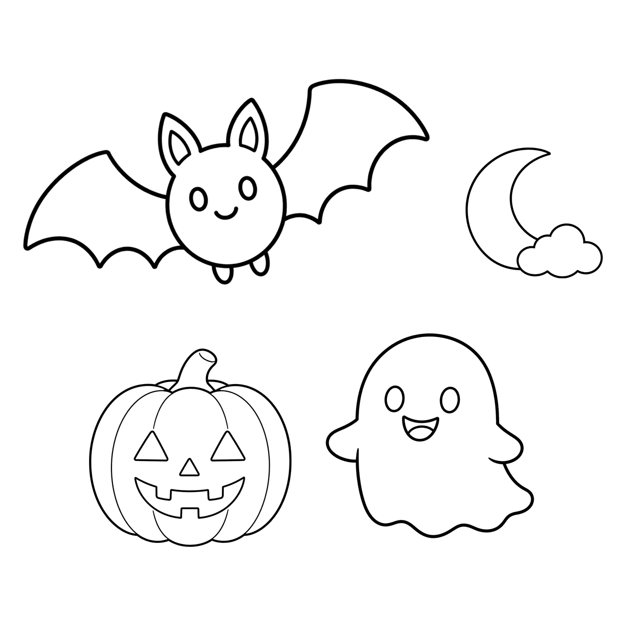ハロウィンセットのぬりえ用線画