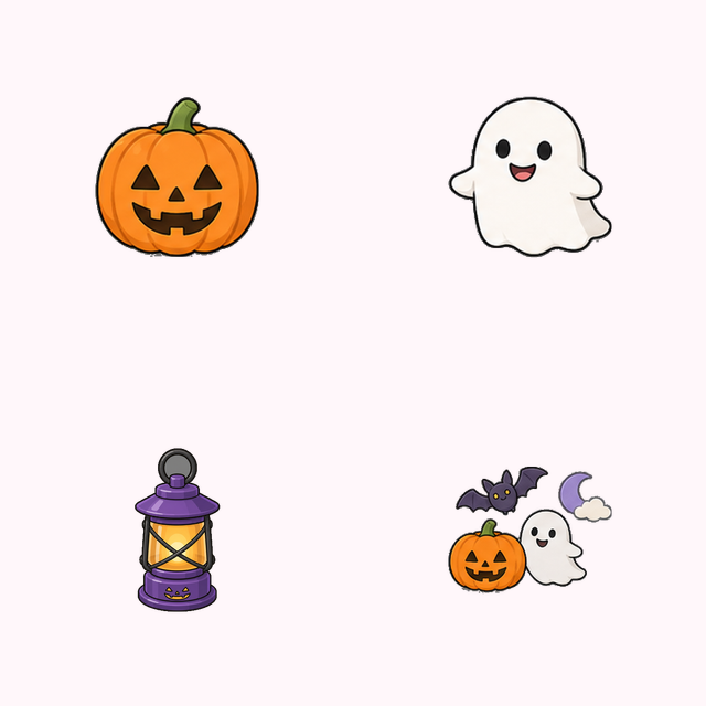 ハロウィンアイコン24個セット 第1弾（かぼちゃ・おばけ編）の代表画像