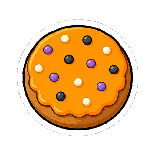 顔や文字がないオレンジ色のハロウィンクッキーアイコン