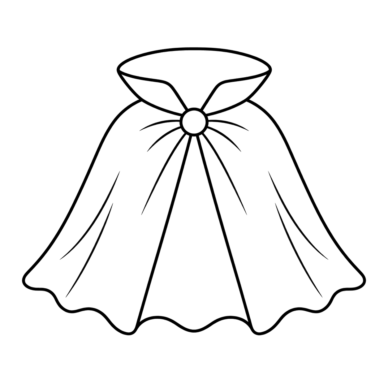 仮装マントのぬりえ用線画