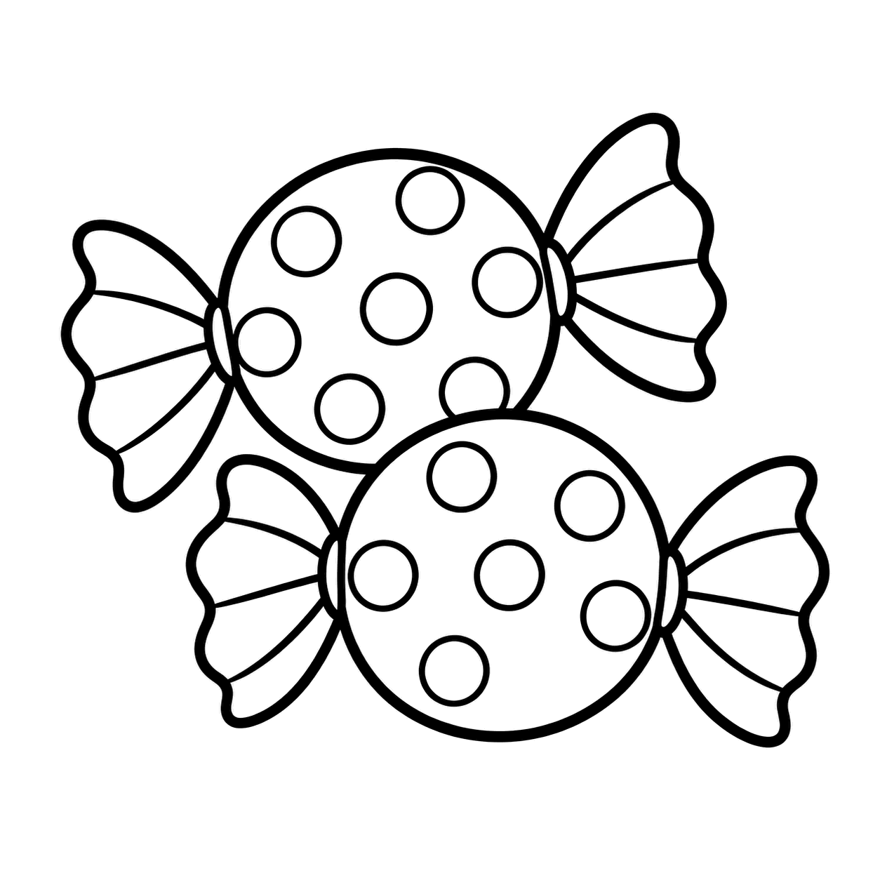 包みキャンディのぬりえ用線画