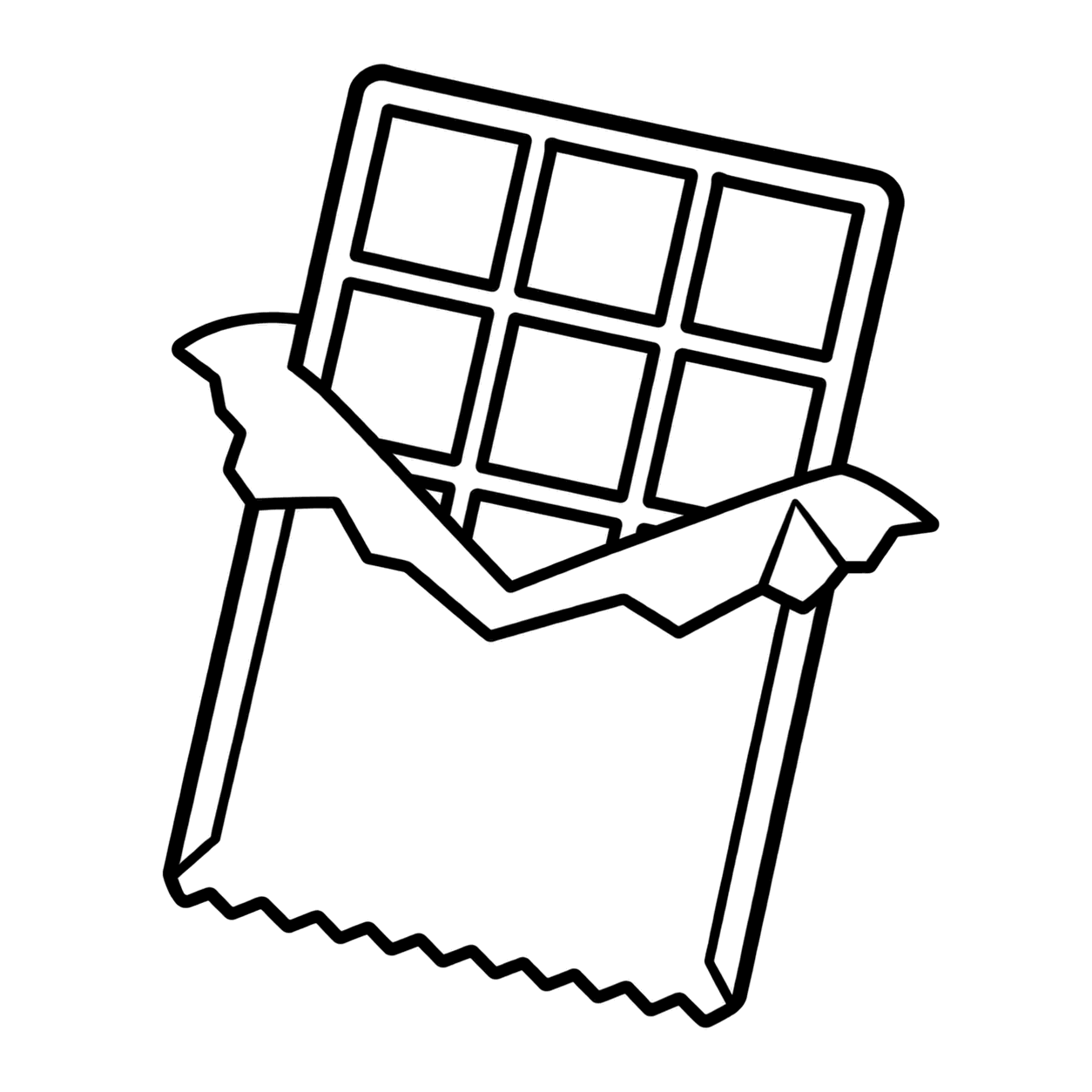チョコレートのぬりえ用線画