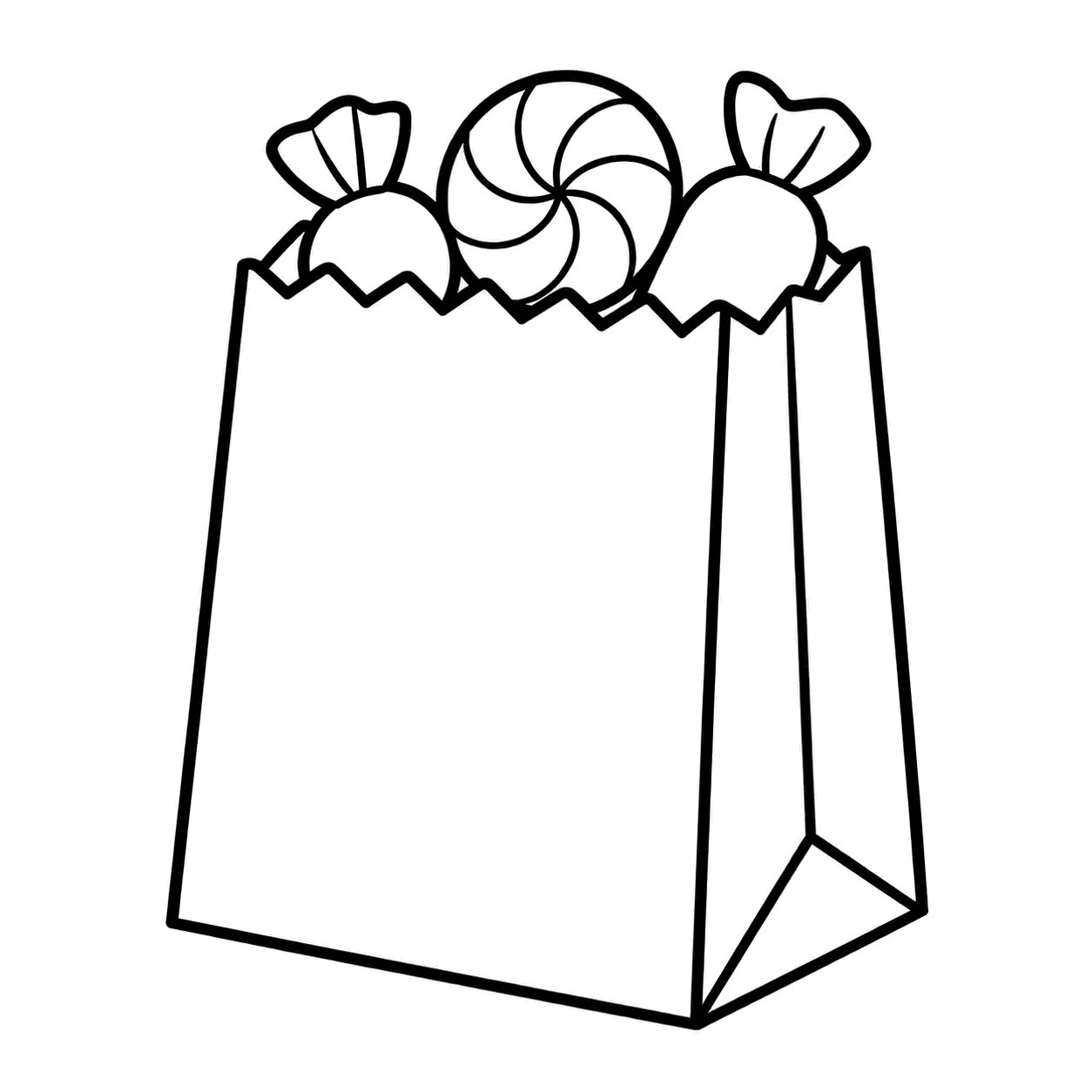 お菓子紙袋のぬりえ用線画