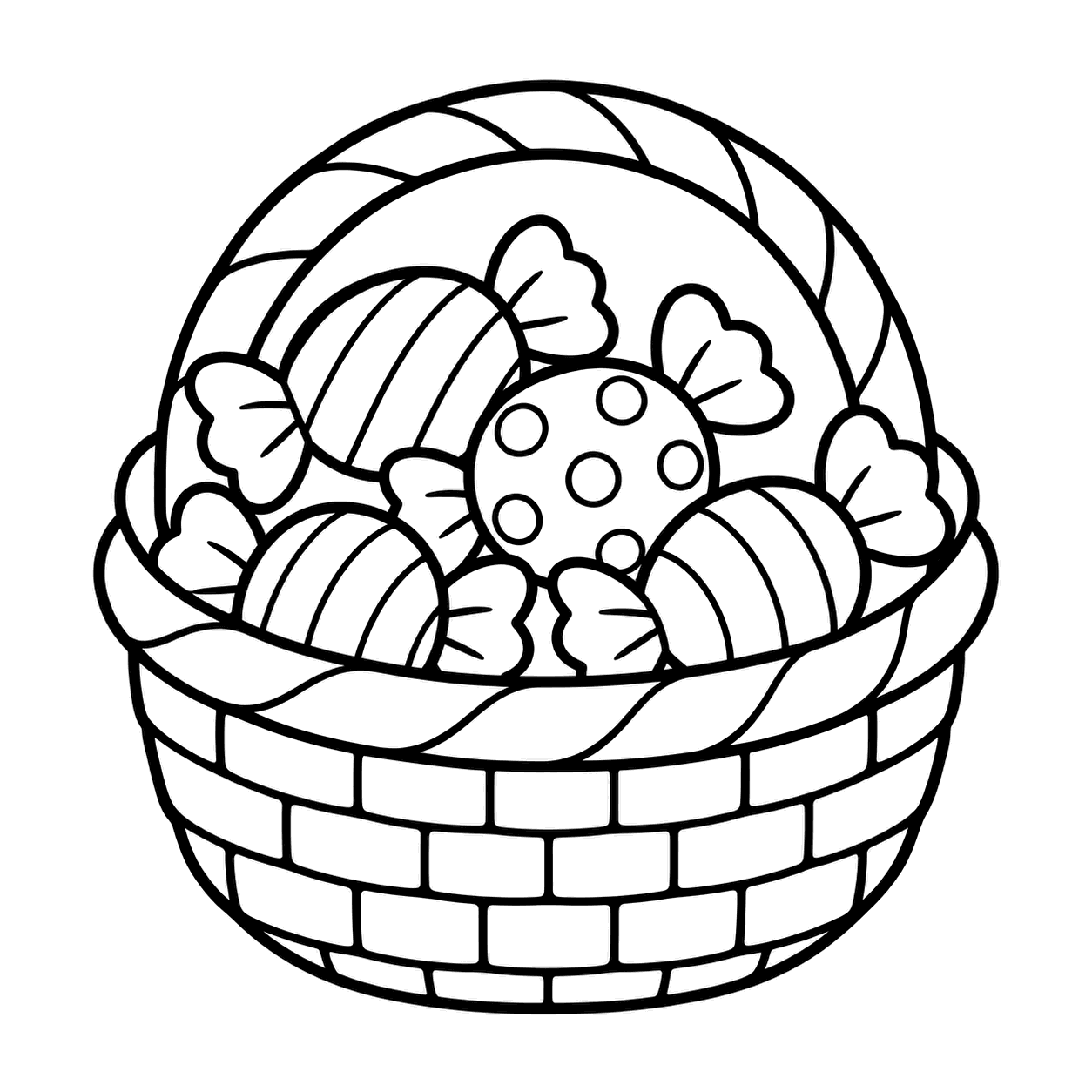 お菓子かごのぬりえ用線画