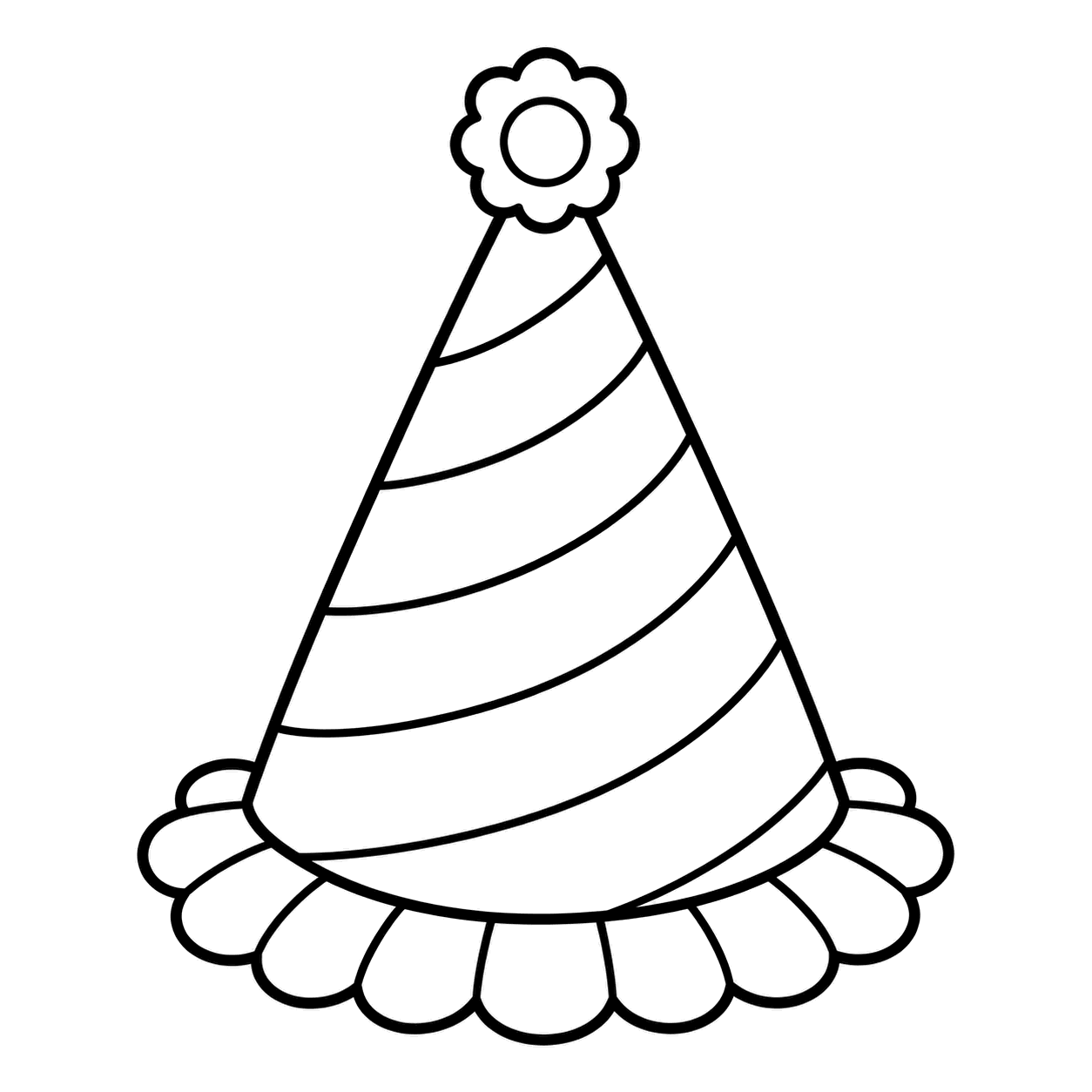 パーティー帽子のぬりえ用線画