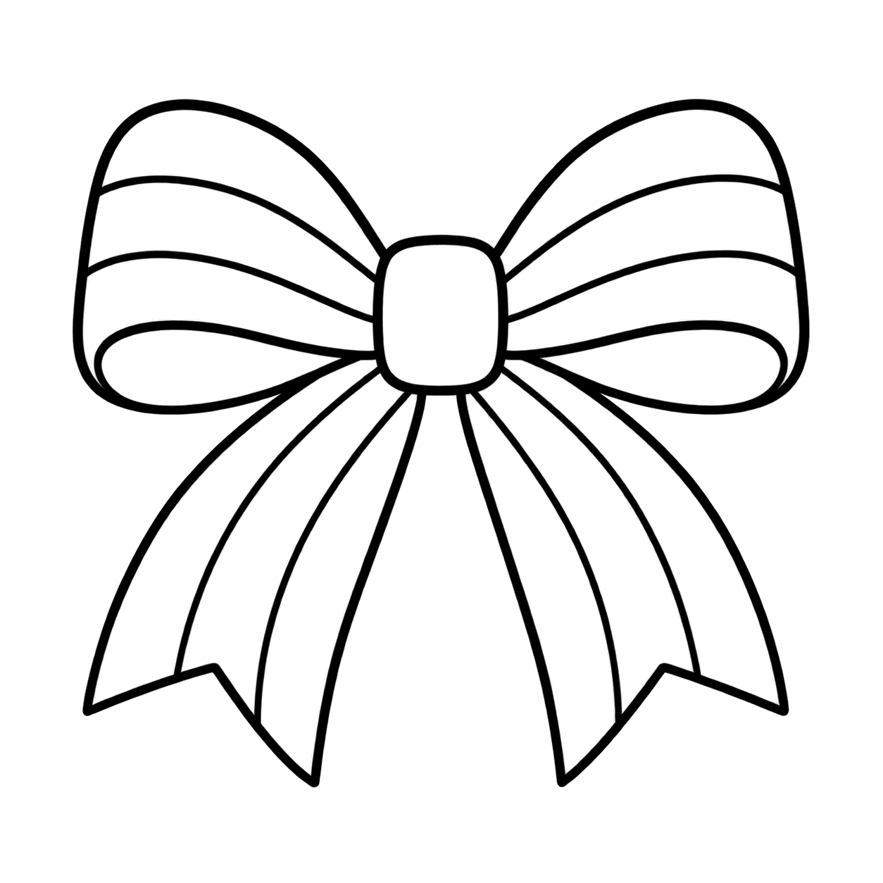 リボン飾りのぬりえ用線画