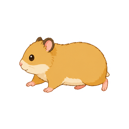 横向きで歩くハムスターの全身イラスト