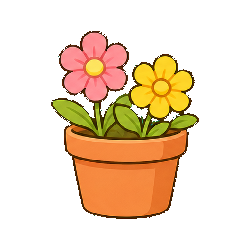 文字がない鉢植えの花アイコン