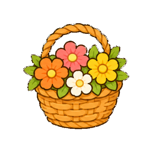 文字がない花かごアイコン