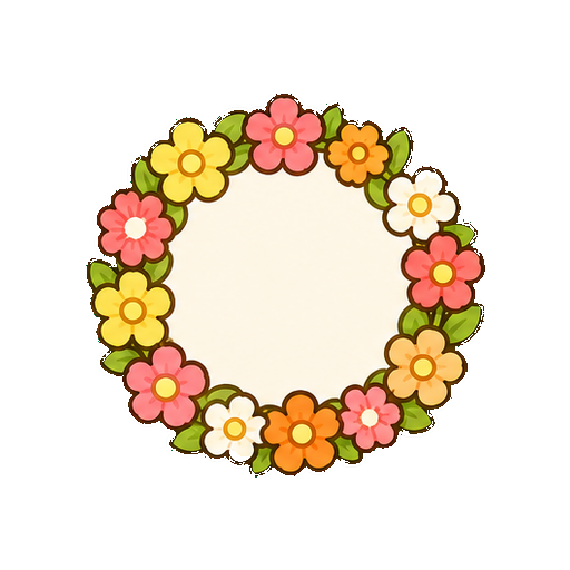 文字がない花のリースアイコン