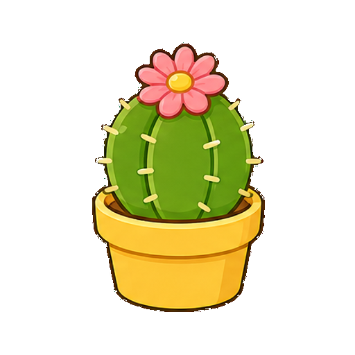 文字がないサボテンの花アイコン