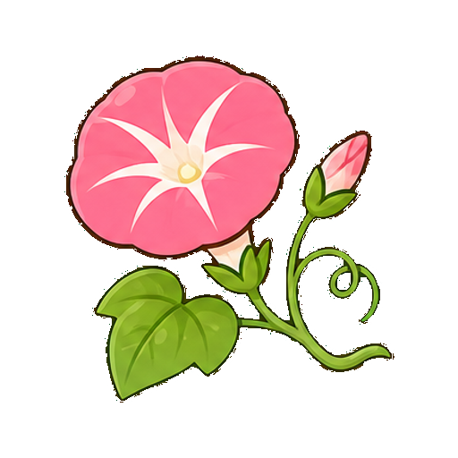 文字がない朝顔風の花アイコン