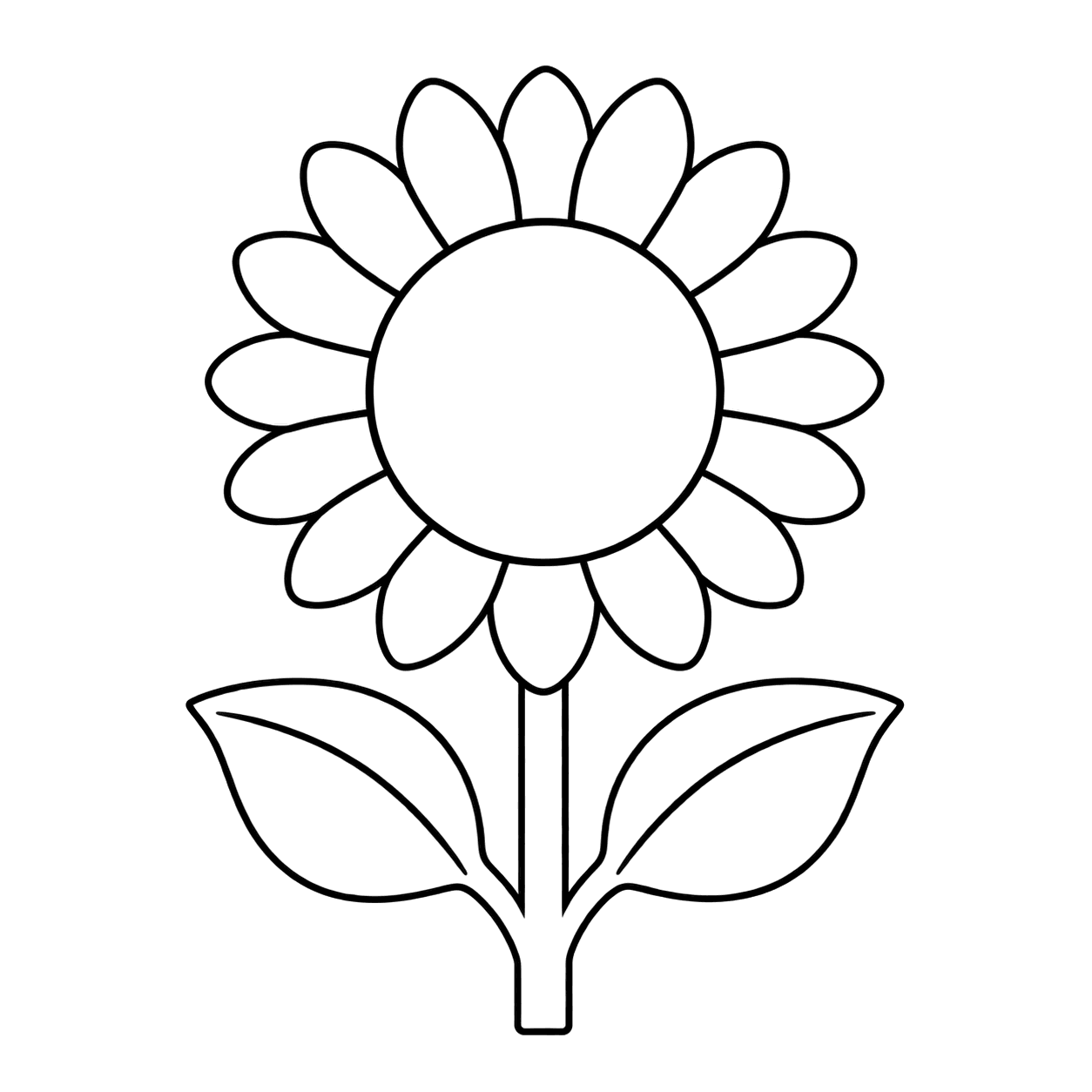 ひまわりのぬりえ用線画