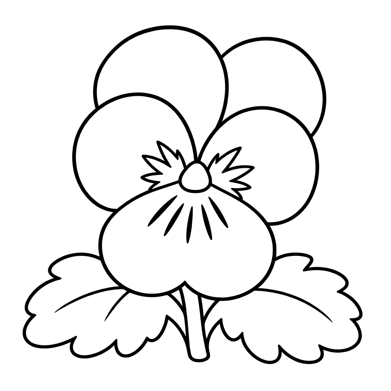 パンジーのぬりえ用線画