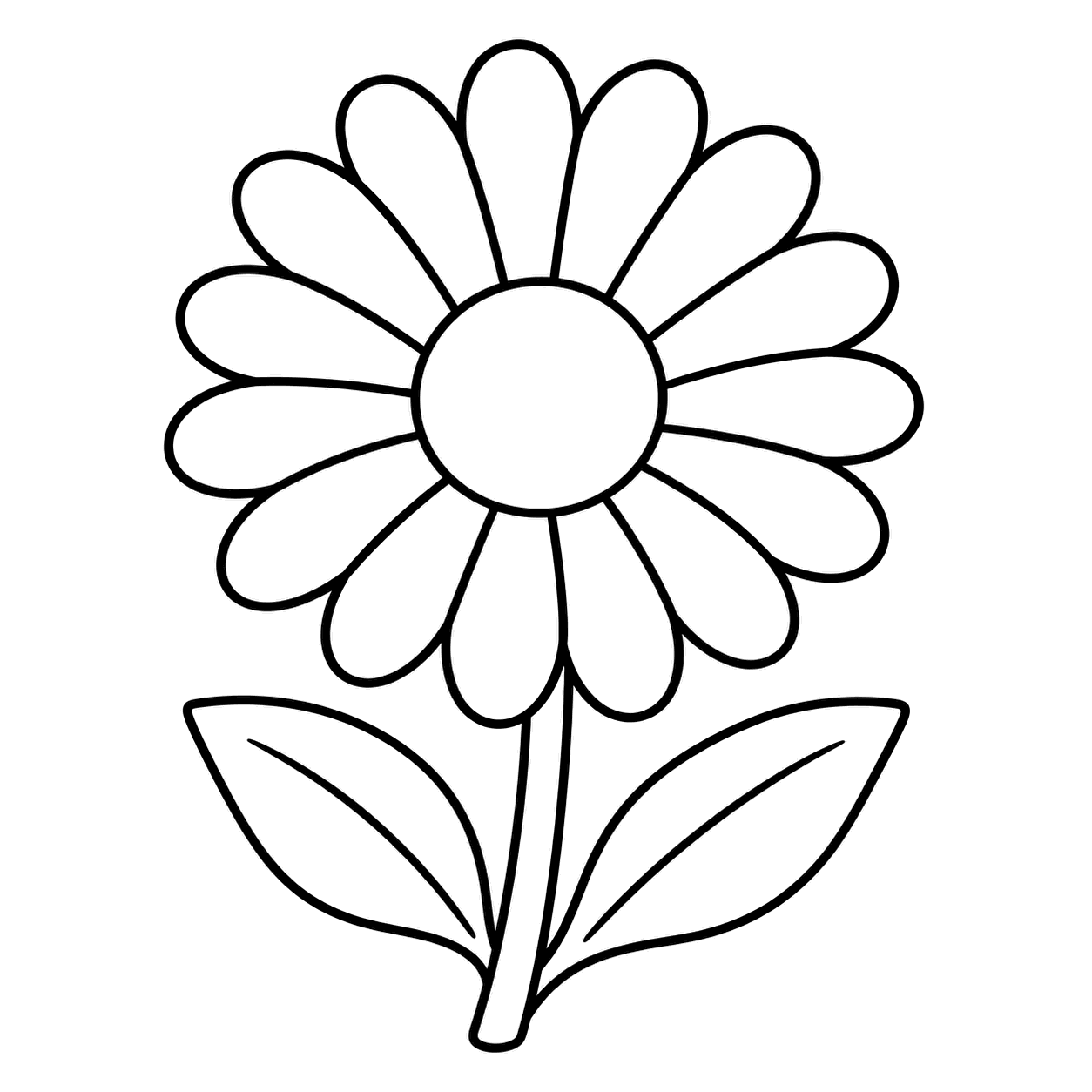 オレンジのガーベラのぬりえ用線画